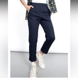 Wildfang The Essential Slim Crop Pant Navy Stretch Cotton Minimalist 2023-8